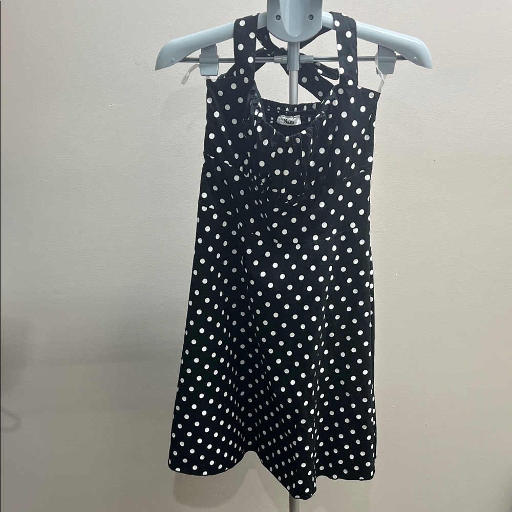 Sara Black and White Polka Dot Dress